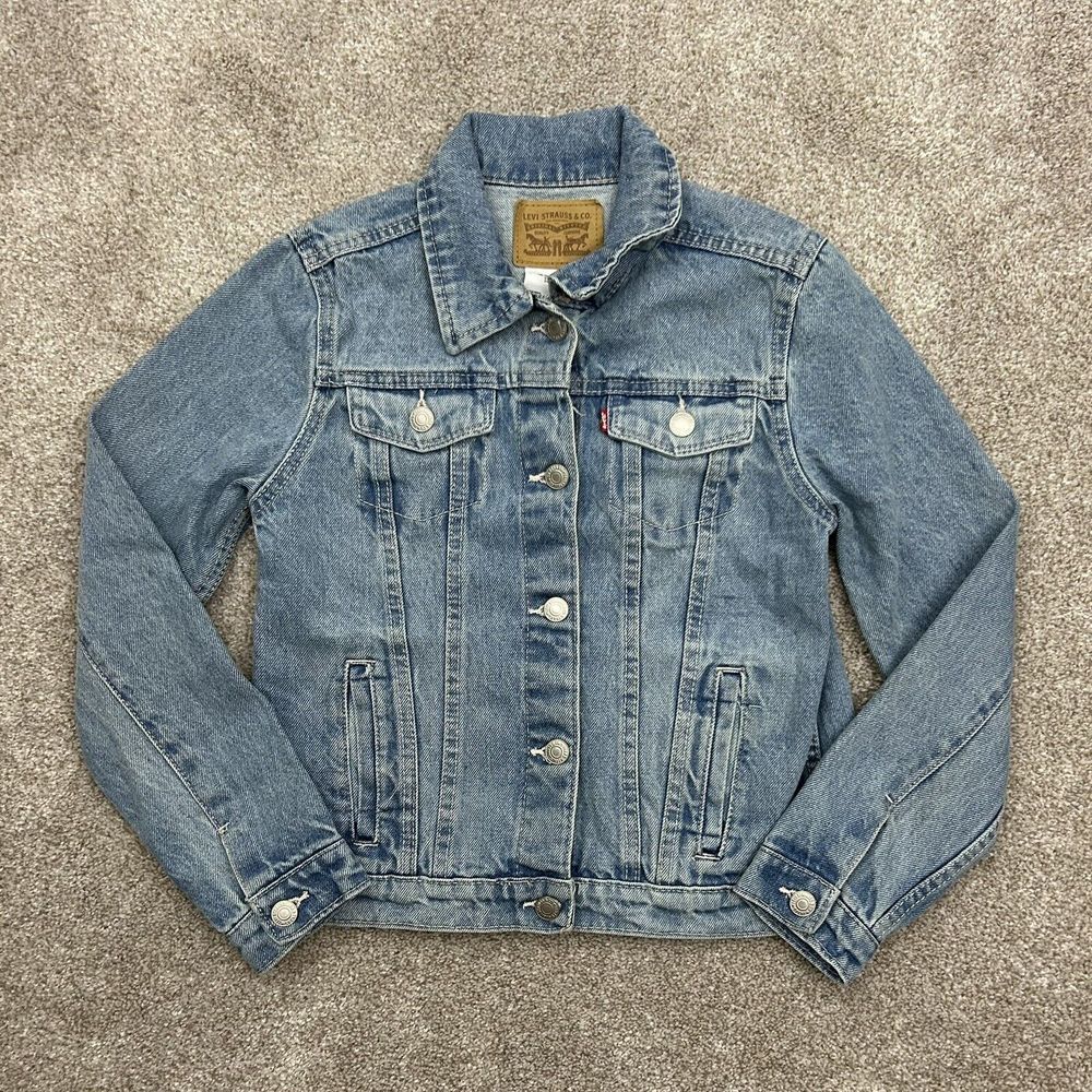 Levis Denim Trucker Jacket Girls Size Large 12-13  Button Down‎ Western Pockets